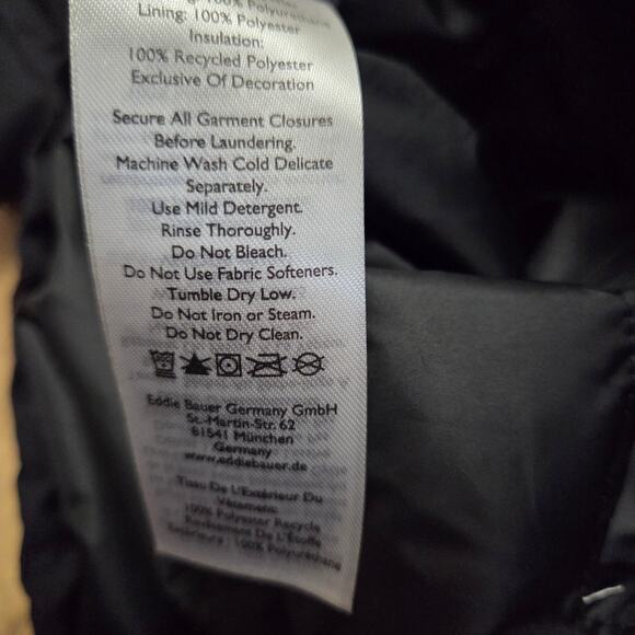 Eddie Bauer Black Waterproof Rainfoil Rain Coat Parka Adventure Outdoors L EUC - Picture 8 of 9